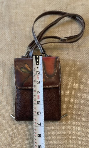 Painted Dragonfly Crossbody Purse Wallet Organizer & Phone Pocket Brown - Picture 9 of 9