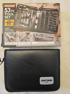 Vintage Sears Craftsman USA 53pc Mechanics Tool Socket Set W Zipper Case 33853