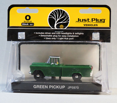 WOODLAND SCENICS JUST PLUG VEHICLES GREEN PICKUP O GAUGE truck train WDS5970 NEW