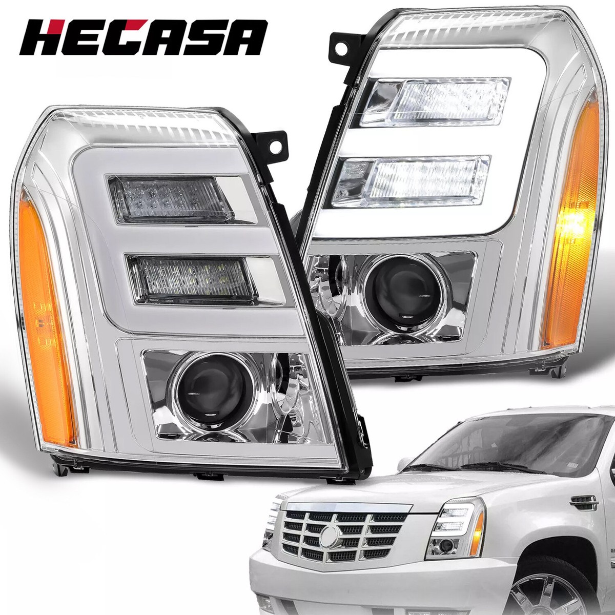For Cadillac Escalade ESV 07-14 HID/Xenon LED DRL Projector