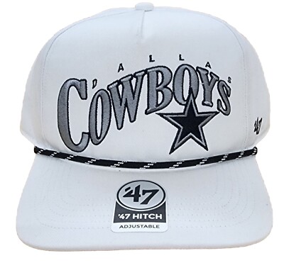 DALLAS COWBOYS NFL 47 BRAND HITCH GOLF ROPE SNAPBACK HAT CAP WHITE