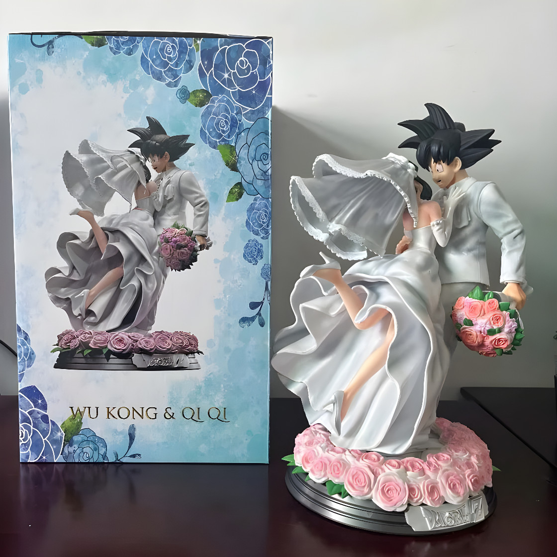 Figura de Boda Dragon Ball Z Goku y Chi-Chi, Modelo PVC Estatua Coleccionable