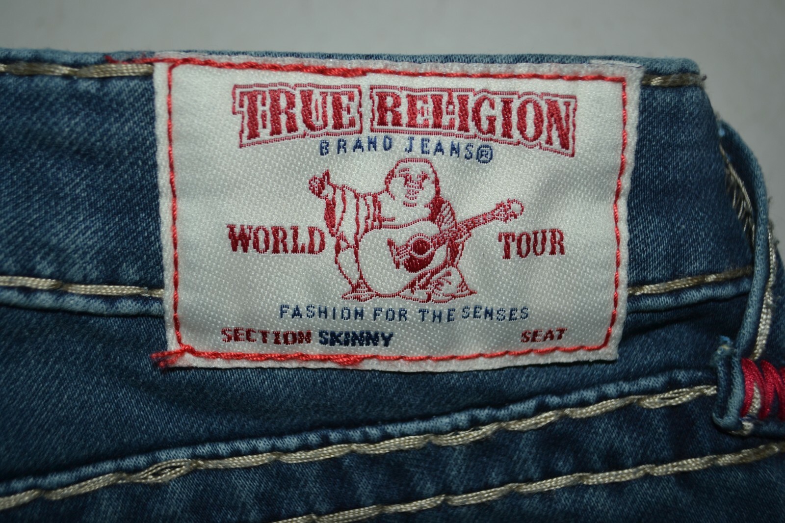 True Religion Women's Skinny No Pocket Flaps Thick Stitch Jeans Sz 26x31 thumbnail 3