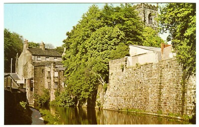 1960er DVP Postkarte Springs Zweigstelle von Leeds & Liverpool Kanal Skipton unbesendet