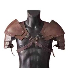 Medieval shoulder armor Viking Age leather armor shoulder armor cosplay HALLOWEN