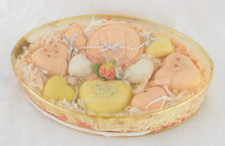 Decorative Carved Pink Hearts Medallion Soap 10 Piece Set Gift Oval Display New