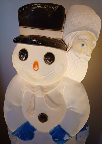 Vintage Santa Claus Snowman Gnome Don Featherstone 31" Blow Mold Christmas - Picture 12 of 24