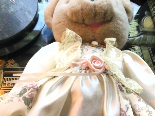 Vintage Victorian Dressed Lady Teddy Bear Stands 16" - Picture 12 of 18