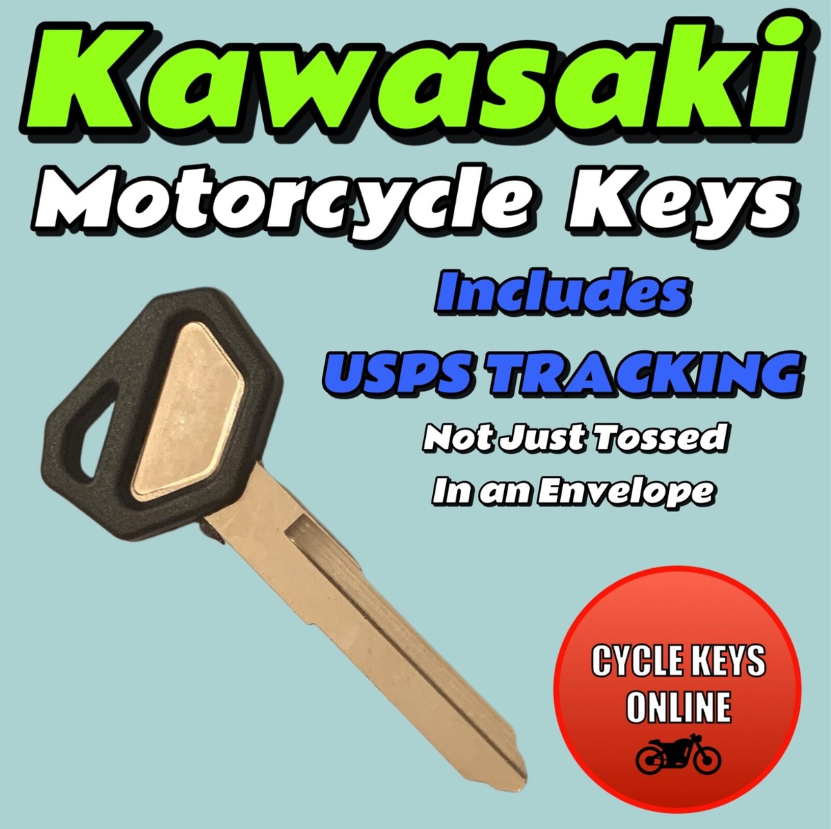 Kawasaki Motorcycle keys Cut to Code spare replacement key codes
