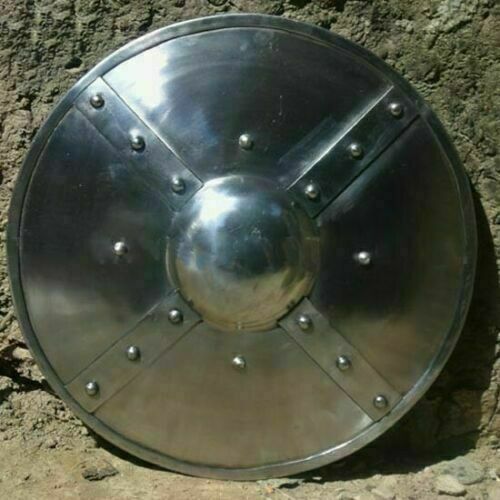 DGH® Medieval Warrior Round Shield Medieval Crusader Battle Shield Knight H1 - Picture 2 of 3