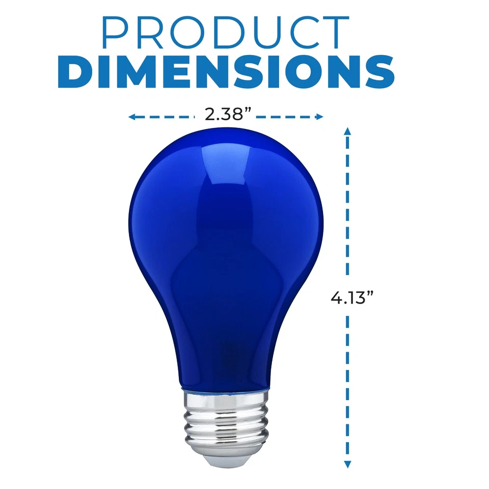 LED S11 color Light bulb - Ceramic Blue - 8W - 120V - SATCO-S14985 - Image 4 of 4