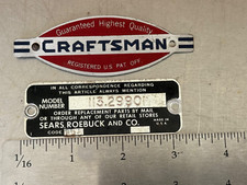 Older Craftsman 103 113 8 10 Table Saw Power Tool Logo Badge Emblem Plate Older Craftsman 103 113 8 10 Table Saw Power Tool Logo Badge Emblem Plate