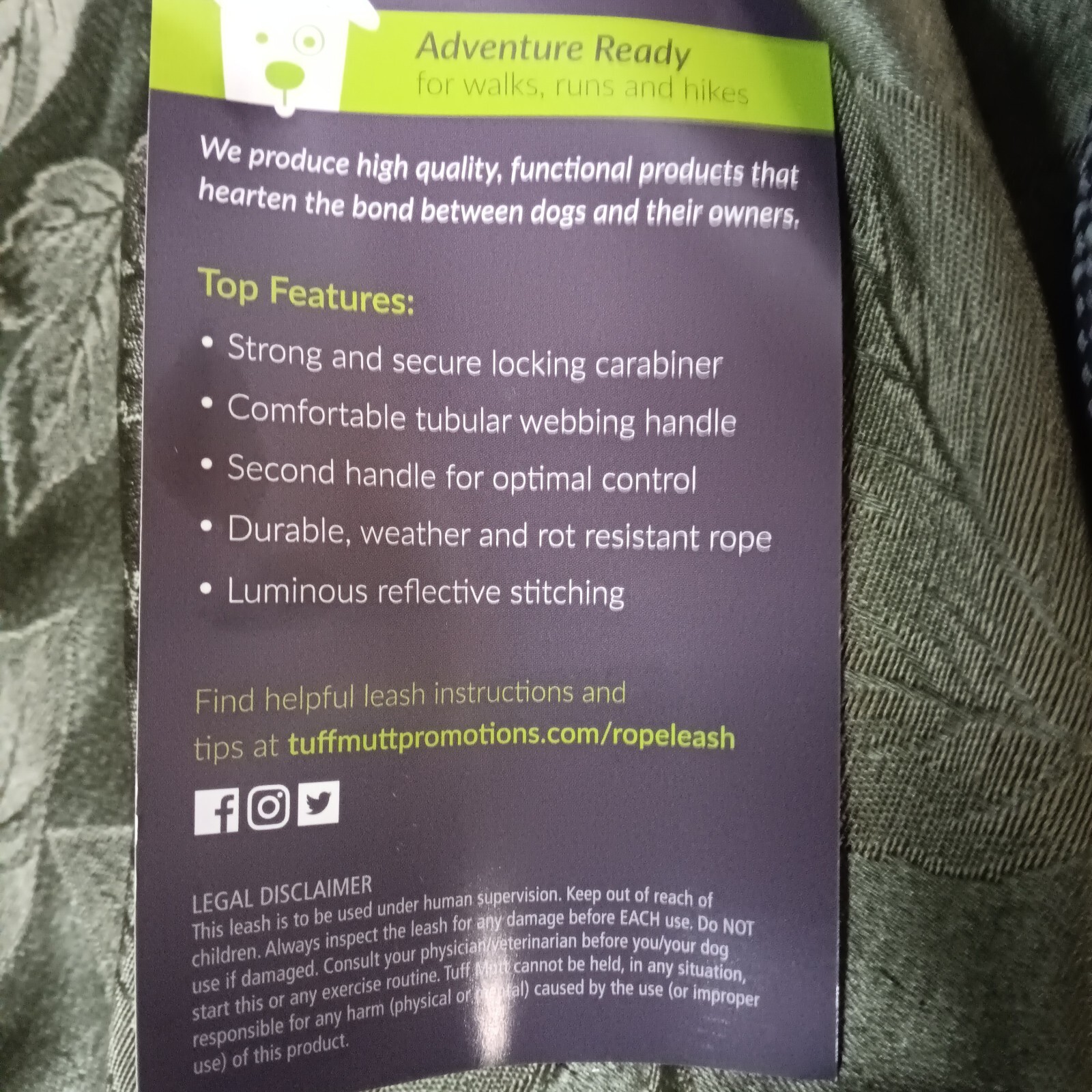 WOW!!!Tuff Mutt Dual Handle Rope Dog Leash!!!! eBay