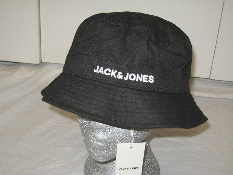 BNWT  JACK & JONES Jacmason  Sun Festival Bucket Hat  Black