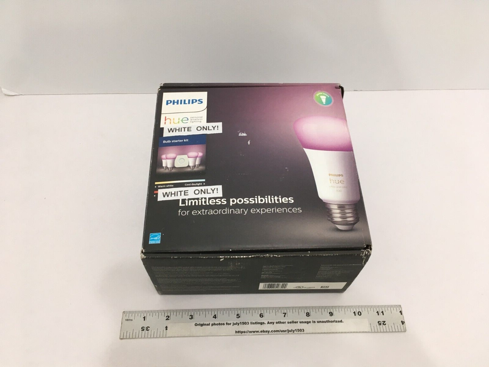 NEW Philips Hue WHITE ONLY A19 LED Bulb Starter Kit - NO COLOR! WHITE ONLY!