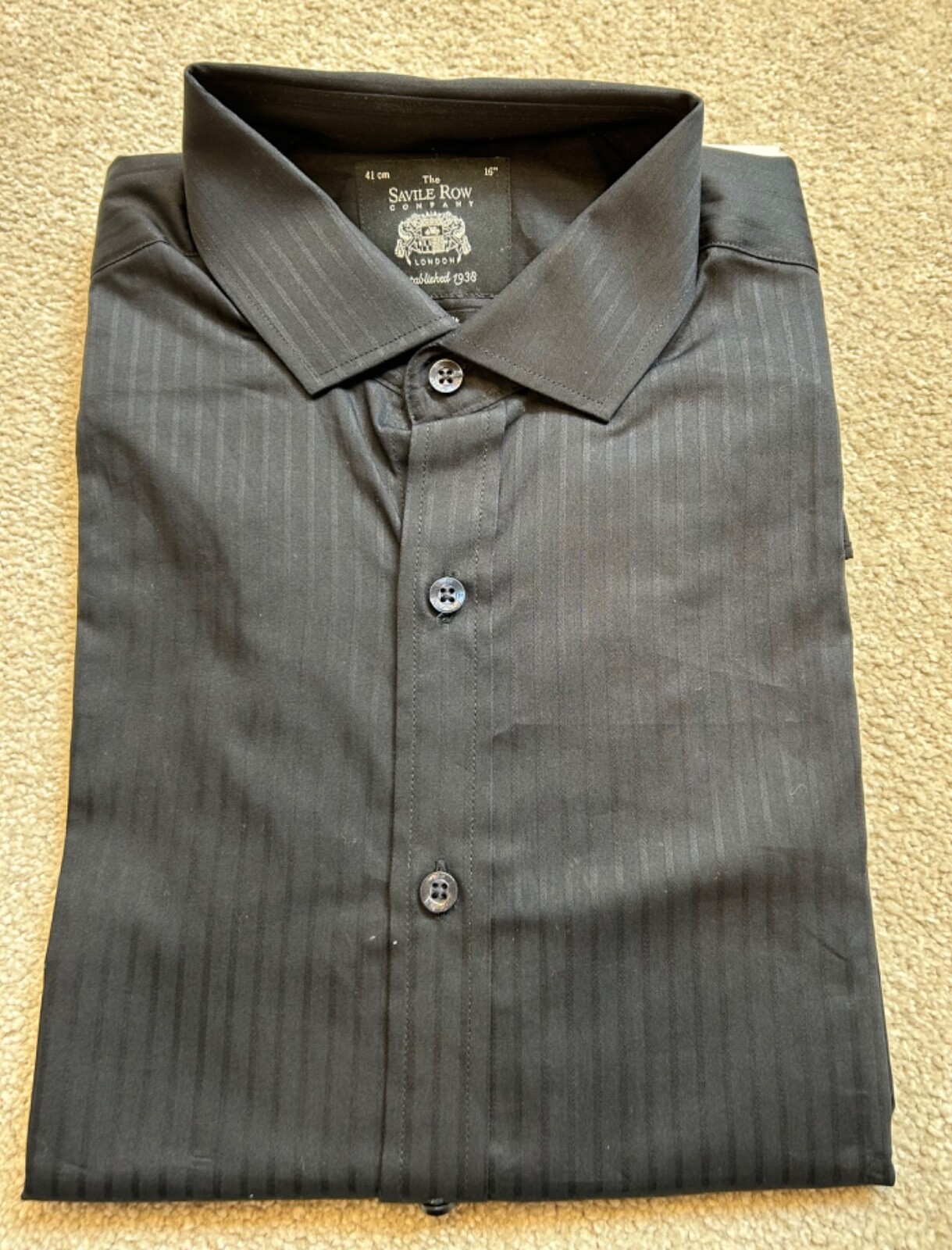 FILA Camicia uomo cotone nero SAVILLE ROW nuova con etichetta collo 16"