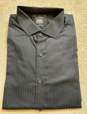 BNWT SAVILLE ROW Black Cotton Mens Shirt 16'' Collar