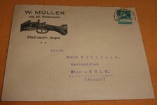 Büchsenmacher Gewehr Fabrik Müller Reinach Aargau - Oberkulm Brief Schweiz 1928