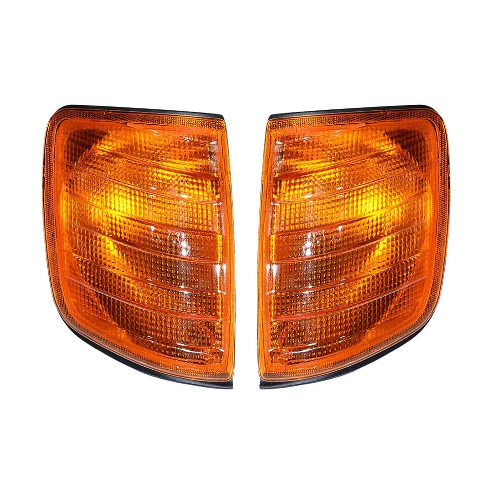 Amber Corner Lights Turn Signal Lens for 1985-1995 Mercedes W124 E500 500E 300E - Image 2 of 4