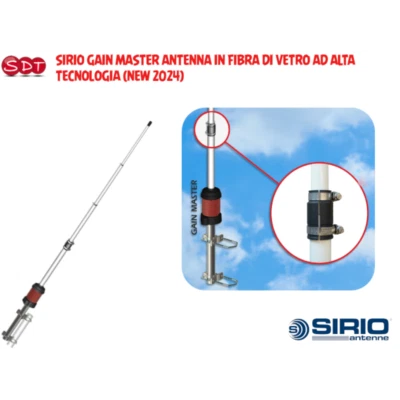 SIRIO GAIN MASTER ANTENNA IN FIBRA DI VETRO 5/8 λ Center Fee (NEW 2024)