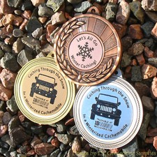 Caching Through the Snow Geomedal Geocoin 2", Antique Finish
