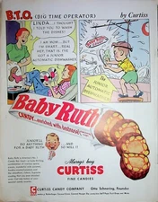 Original Vintage Baby Ruth Ad: Always buy Curtiss Fine Candies, Baby Ruth