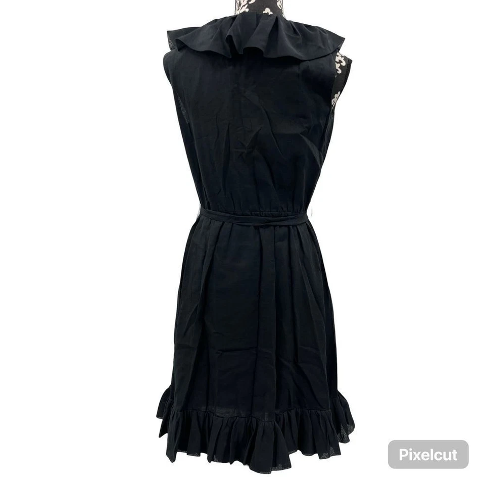 VINTAGE 1960s 70s LESLIE FAY UNION MADE BLACK DRESS - Image 2 of 4
