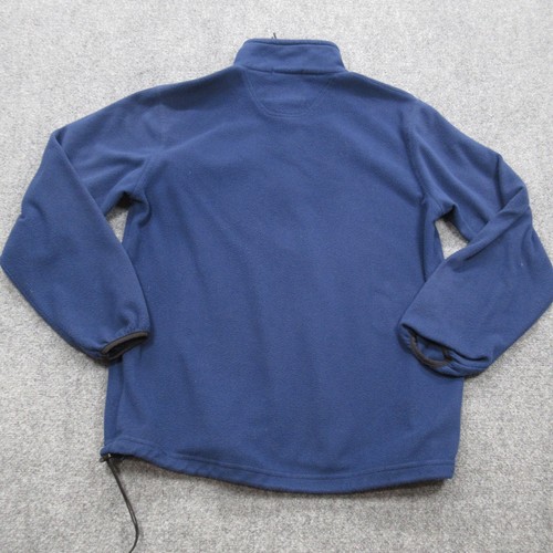 VTG Fleece Jacket Mens Large Blue Outdoor Long Sleeve 1/4 Gorpcore USA Cargo Net - Picture 11 of 13