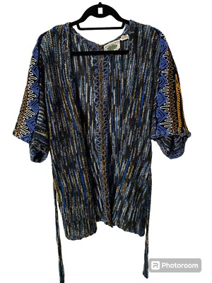 Vintage 1970 s Organically Grown Sweaters By Arpeja Kimono Cardigan Size Medium