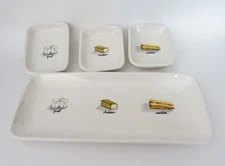 Rae Dunn by Magenta SET - Cheese Tray Platter + 3 Appetizer Plates NEW