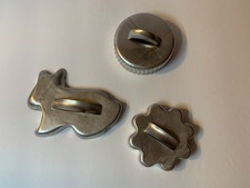 3 Christmas Sugar Cookie Cutters Metal Round ...