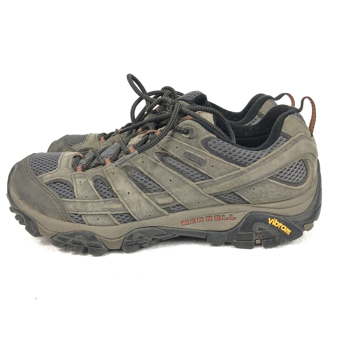 Merrell Moab Mens 10 Hiking Shoes Beluga Waterproof Low Top Mesh J06029
