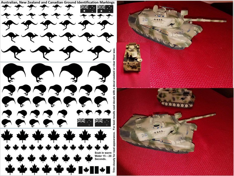 Australian New Zealand Canadian Subdued Ground ID Markings 1/35 1/32 1/48 1/72