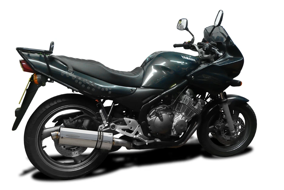 Silenciador ovalado de escape Yamaha XJ600 S/N Delkevic 4-1 14" acero inoxidable 92-03 Foto 3 de 4