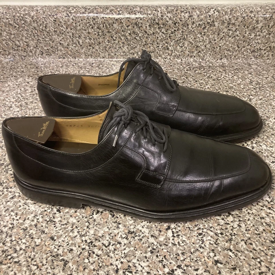 Mezlan Fiore 86721 Derby Negro Con Cordones Puntera Dividida Para Hombre Talla 11M Hecho en España Foto 3 de 4