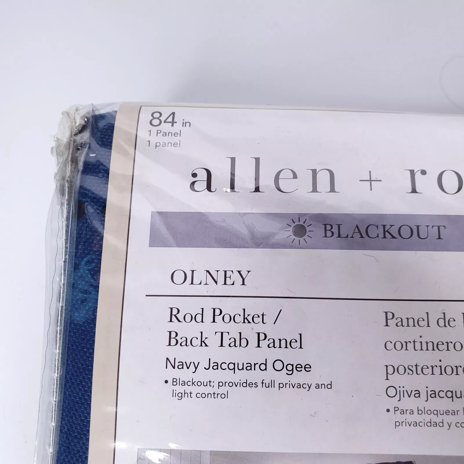 allen roth 84-in Navy Blackout Thermal Lined Back Tab Single Panel ...