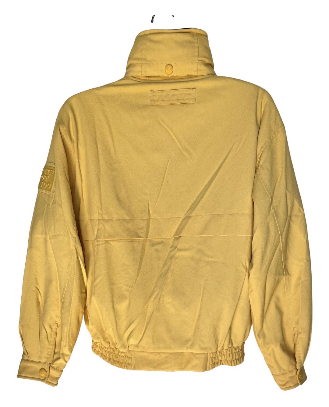 Vintage Mike Birnies Yellow Nautical Zip Front Mens Jacket Attachable Hood LARGE