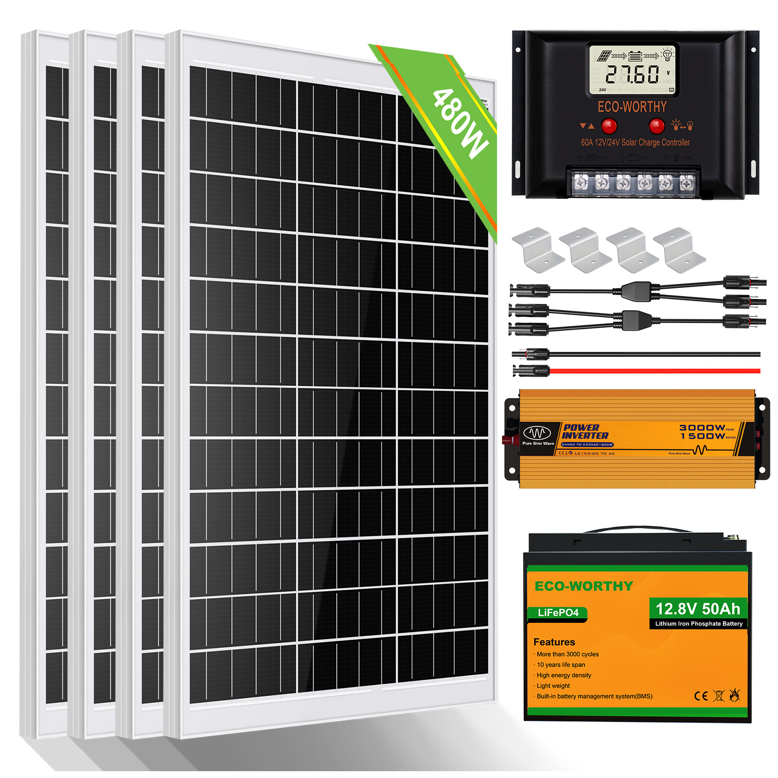 Photovoltaikanlage Plug & Play Komplett Set 400W Solaranlage Komplett Set Photovoltaikanlage Plug &Play für Garten