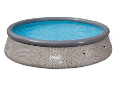 HAF  Quick Up Pool Aufstellpool Schwimmbecken grau rund 366 x 91 cm ohne Filter