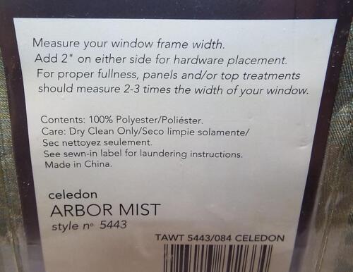 2 Croscill Pole Top Drapery Panels 82" x 84" Celedon Green ARBOR MIST Damask NOS - Picture 5 of 10