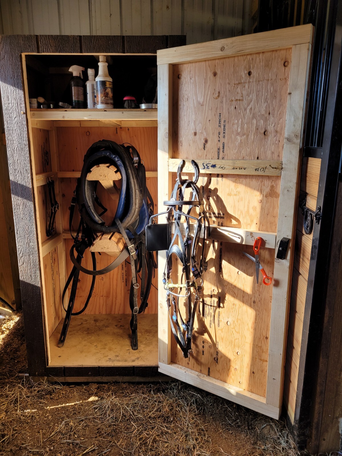 equestrian saddle storage, horse tack locking doors, PRE