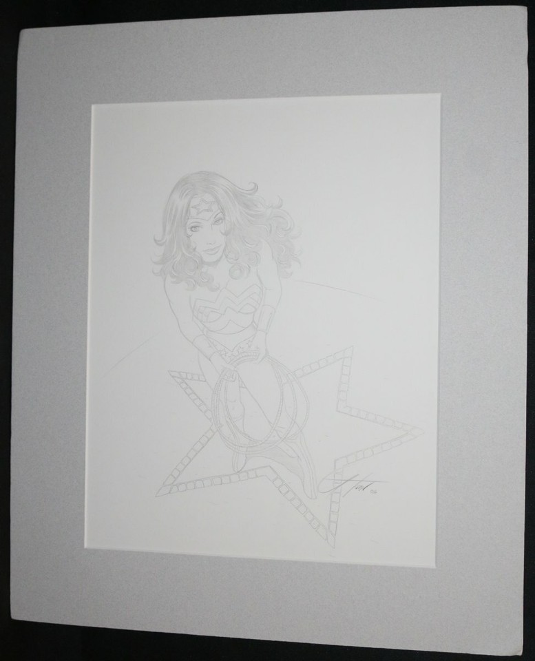Wonder Woman with Lasso Pencil Art - 2006 Signed art by Greg Horn Comic Art