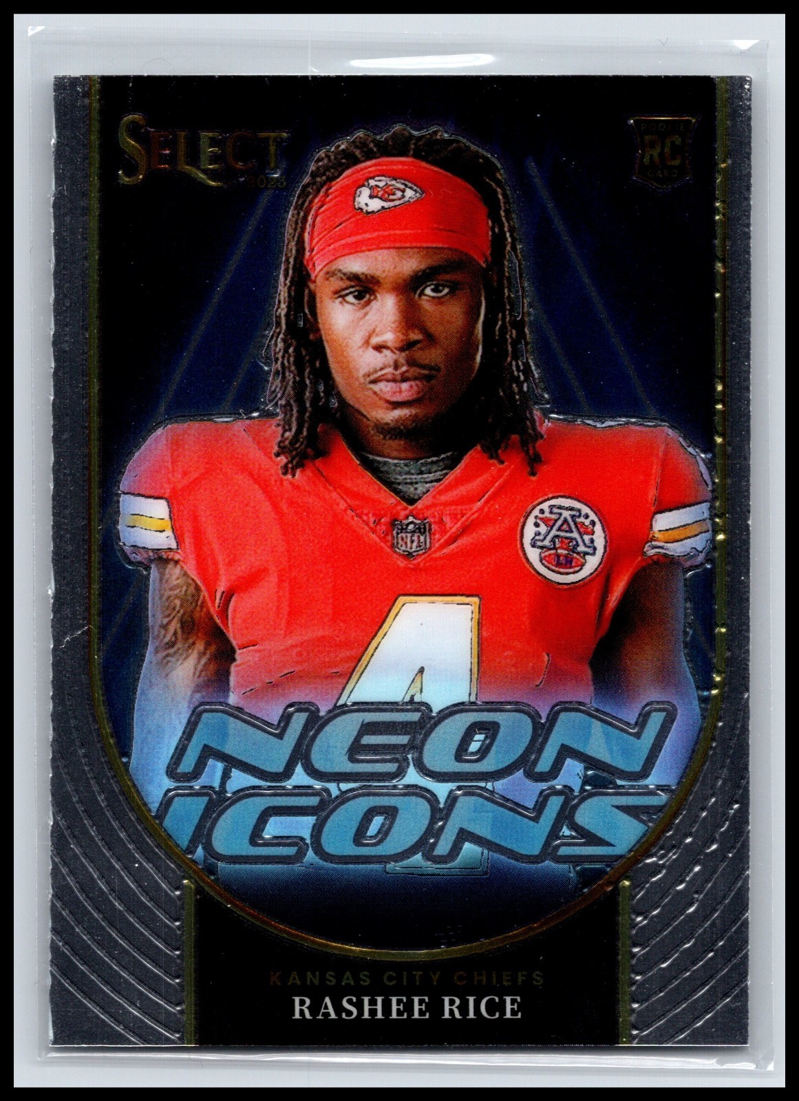 2023 Panini Select Rashee Rice RC Neon Icons Silver #NI-RRI Chiefs