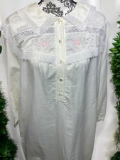 Vintage Sears Nightgown Cottage Embroidered Lace Satin Flannel M 12-14Apostrophe