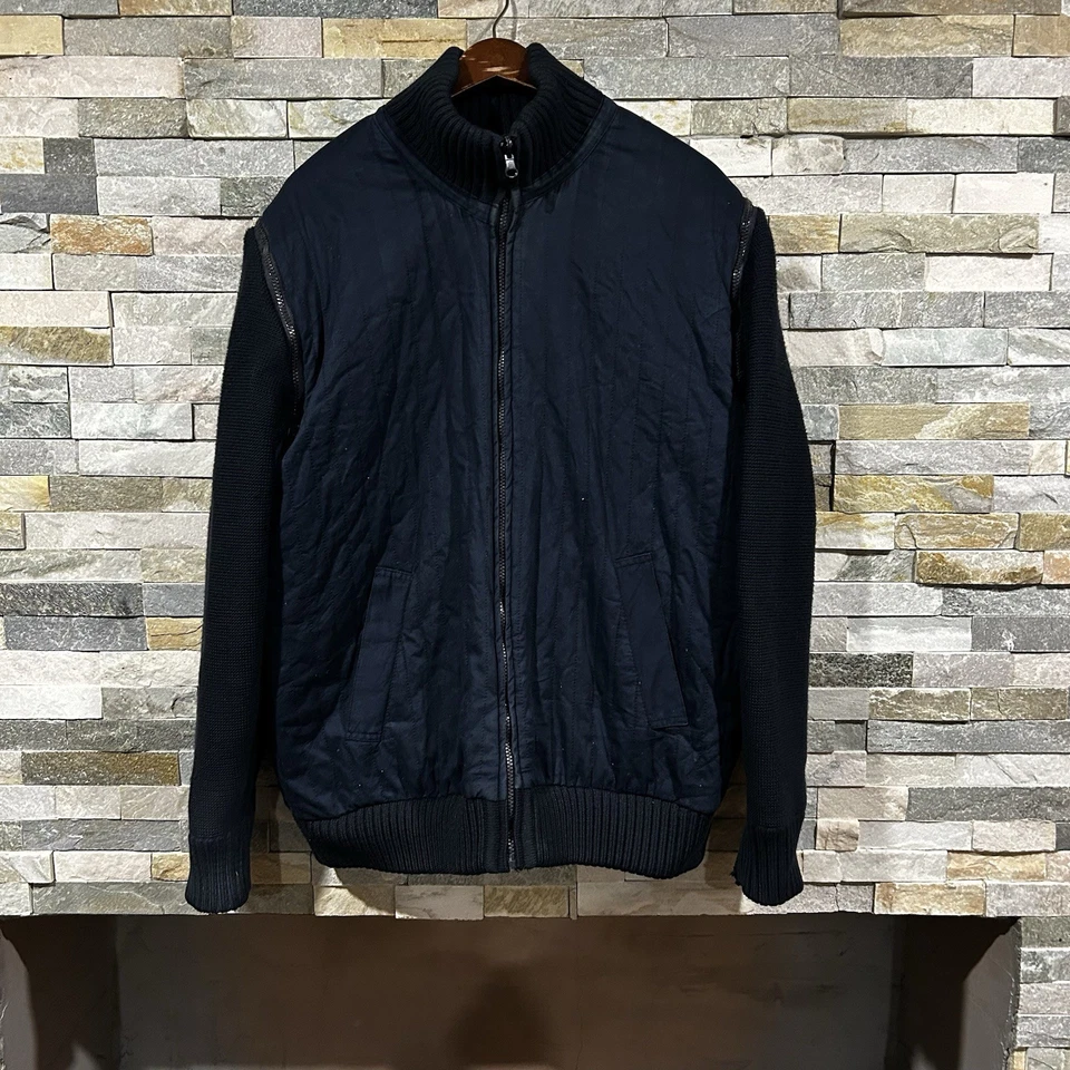 Paul And Shark Yachting Reversible Jacket Bomber Wool Knit Logo Heavy - Image 2 of 4