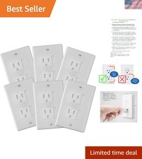 Elegant Childproofing: 6-Pack Self-Closing Outlet Covers in Polished White