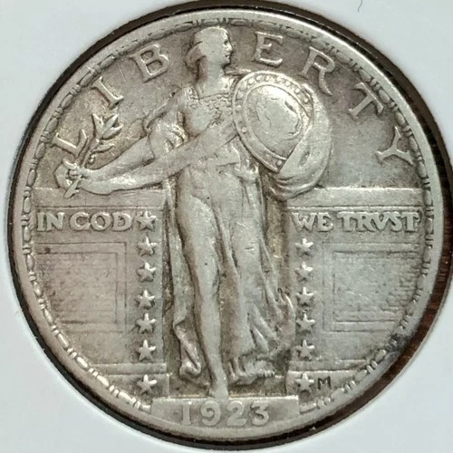 1923 P Standing Liberty Quarter  25c Very Fine VF+ Better Date