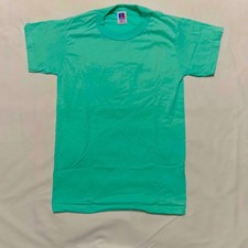Vintage Russell Athletic Youth M Ice Green T-Shirts Lot of 5 Made in USA NOS