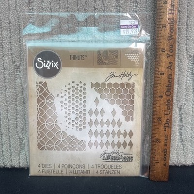 Sizzix Tim Holtz Thinlits Mixed Media 4 Dies Paper Crafts 660220 New
