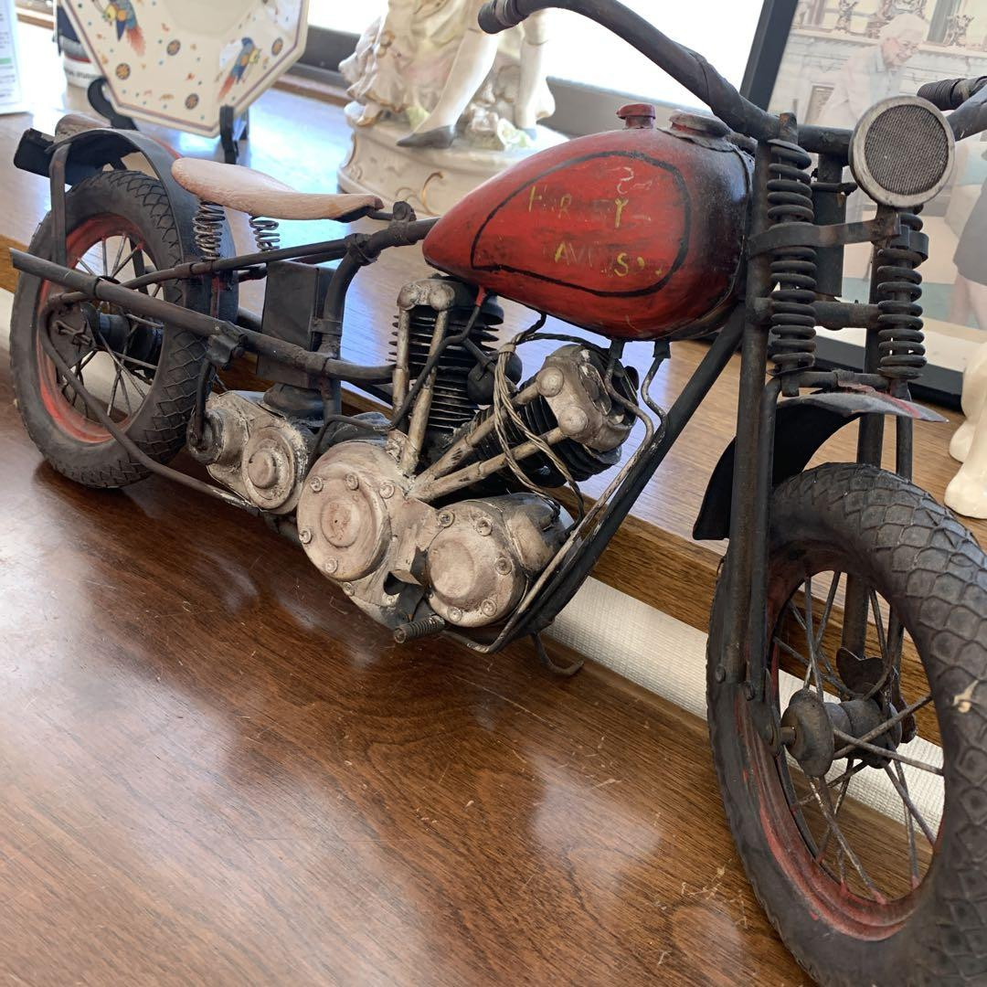 Tinplate Harley Davidson Knuckle Springer 50cm Made of metal Black